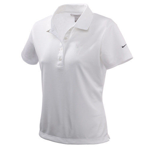 ladies white cotton polo shirt